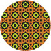 Sideview of Patterned Orange Gold Novelty Rug, pat2507