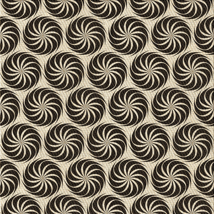 Round Patterned Midnight Gray Rug, pat2508brn