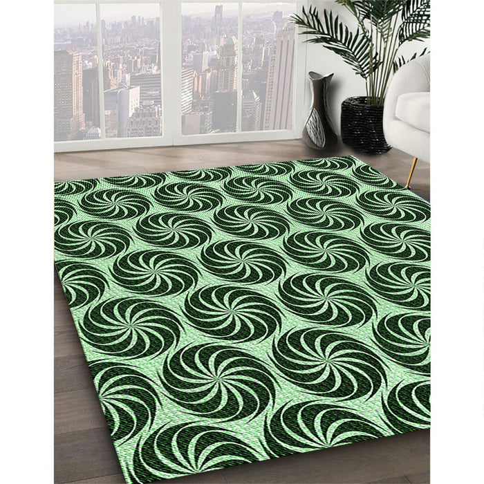 Machine Washable Transitional Pastel Green Rug in a Family Room, wshpat2508grn