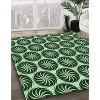 Patterned Pastel Green Rug, pat2508grn