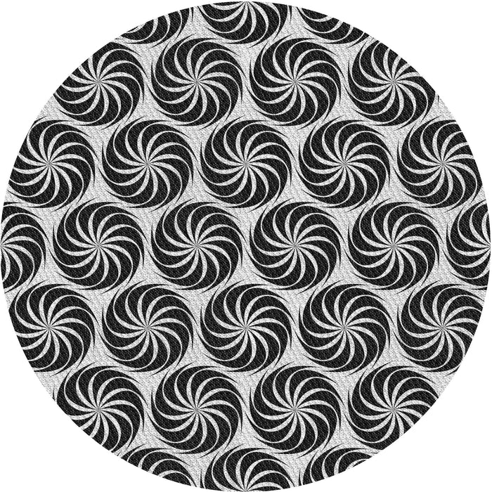 Square Patterned Midnight Gray Rug, pat2508gry