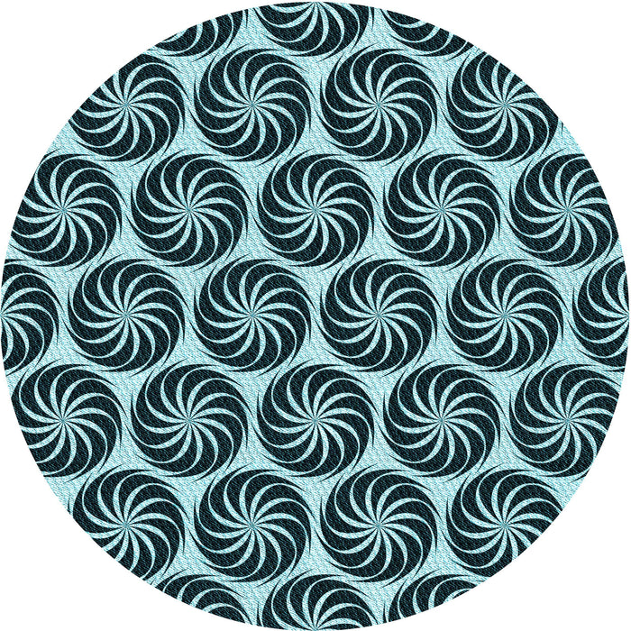 Square Machine Washable Transitional Deep Teal Green Rug in a Living Room, wshpat2508lblu