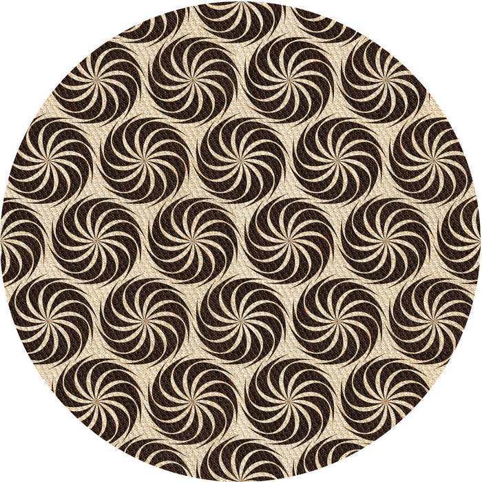 Square Patterned Black Brown Rug, pat2508org