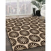 Patterned Black Brown Rug in Family Room, pat2508org