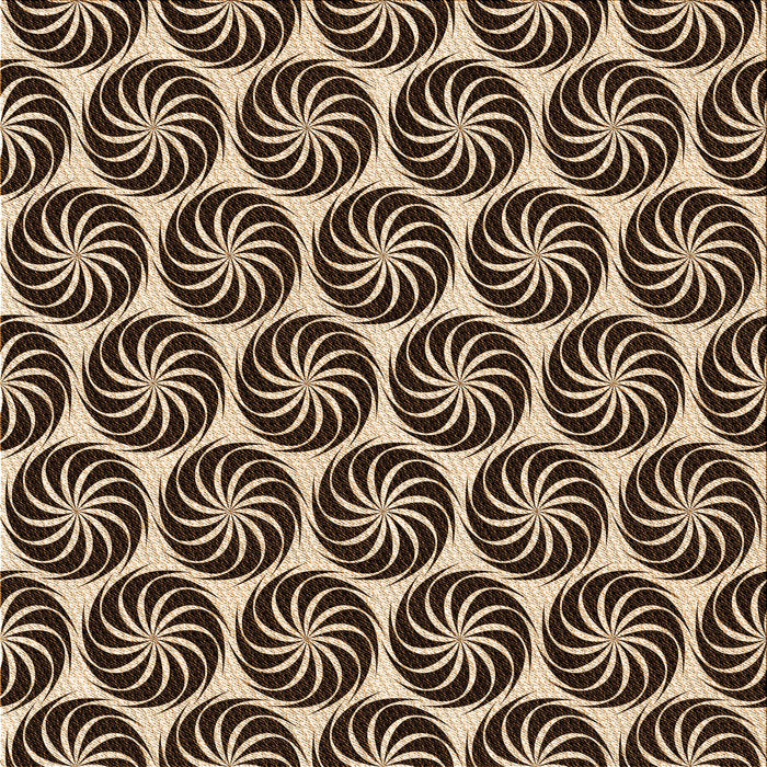 Round Patterned Black Brown Rug, pat2508org