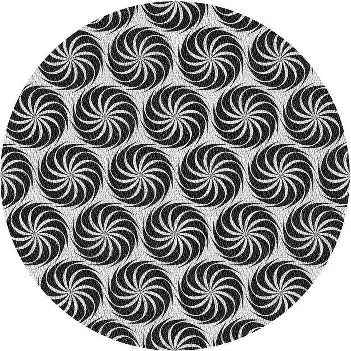 Square Machine Washable Transitional Midnight Gray Rug, wshpat2508