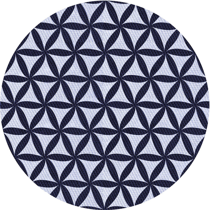 Square Patterned Night Blue Rug, pat2509blu