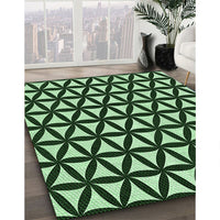 Patterned Pastel Green Rug, pat2509grn