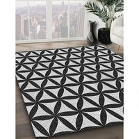 Patterned Midnight Gray Rug, pat2509gry