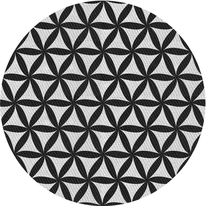 Square Patterned Midnight Gray Rug, pat2509gry