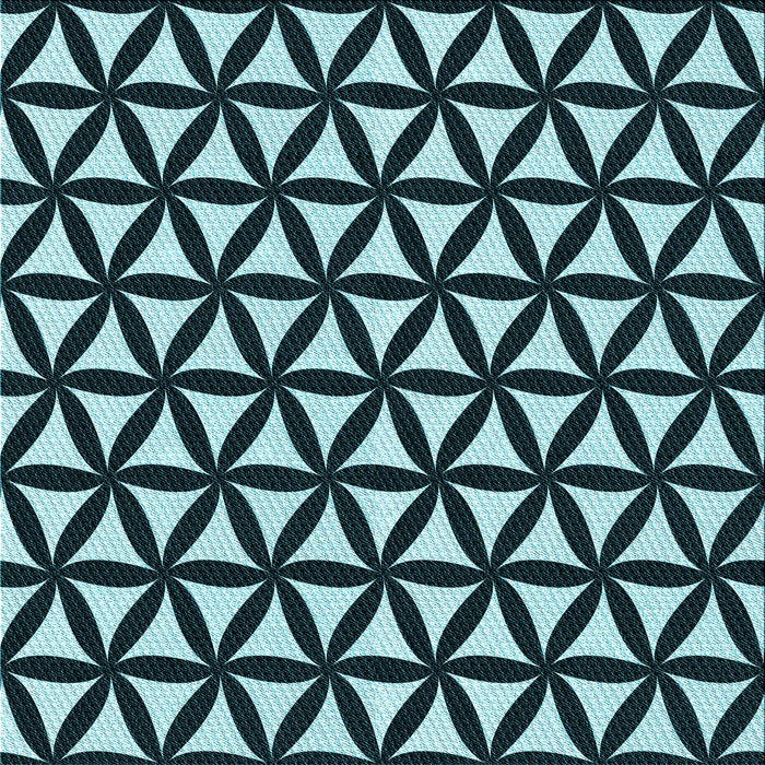 Round Patterned Deep Teal Green Rug, pat2509lblu