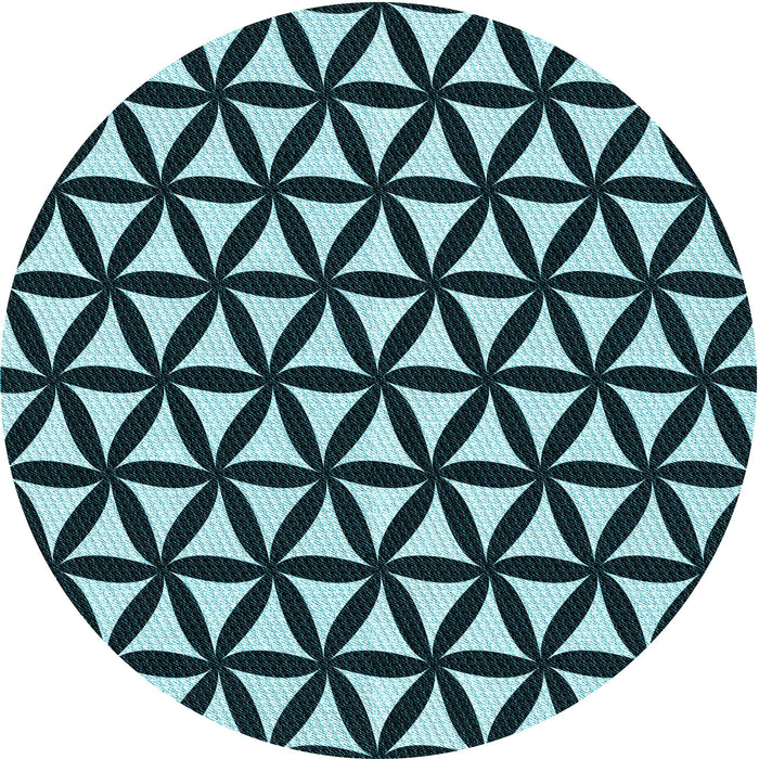 Square Patterned Deep Teal Green Rug, pat2509lblu