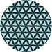 Square Patterned Deep Teal Green Rug, pat2509lblu