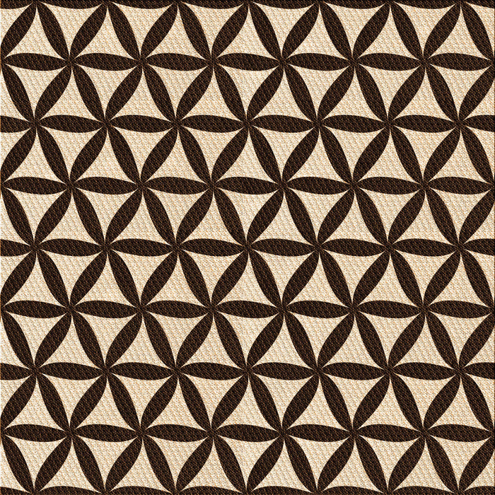 Round Patterned Black Brown Rug, pat2509org