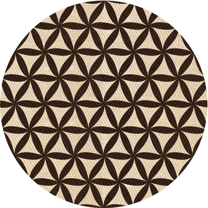 Square Patterned Black Brown Rug, pat2509org