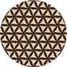 Square Patterned Black Brown Rug, pat2509org