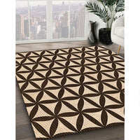 Patterned Black Brown Rug, pat2509org