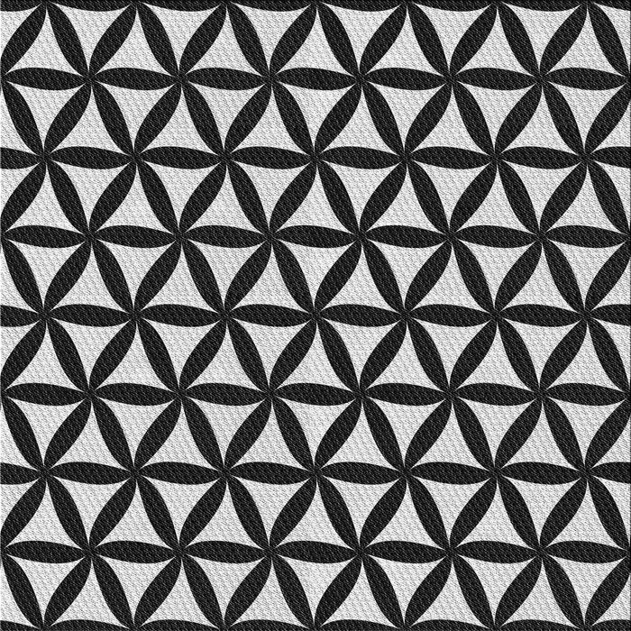 Square Patterned Silver Gray Novelty Rug, pat2509