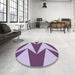 Round Patterned Purple Rug in a Office, pat251blu