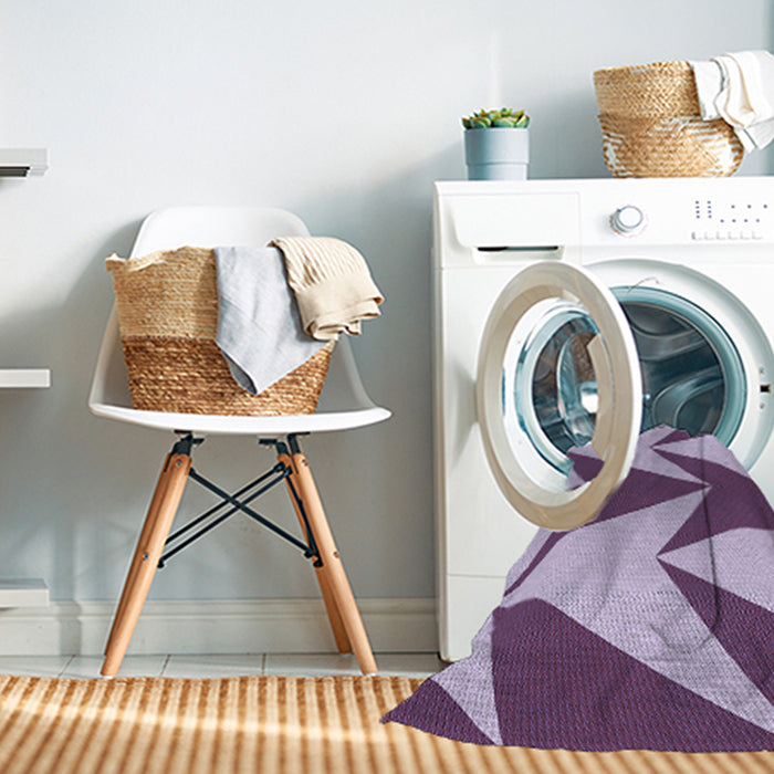 Machine Washable Transitional Purple Rug in a Washing Machine, wshpat251blu