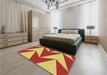 Patterned Bright Gold Yellow Rug in a Bedroom, pat251brn
