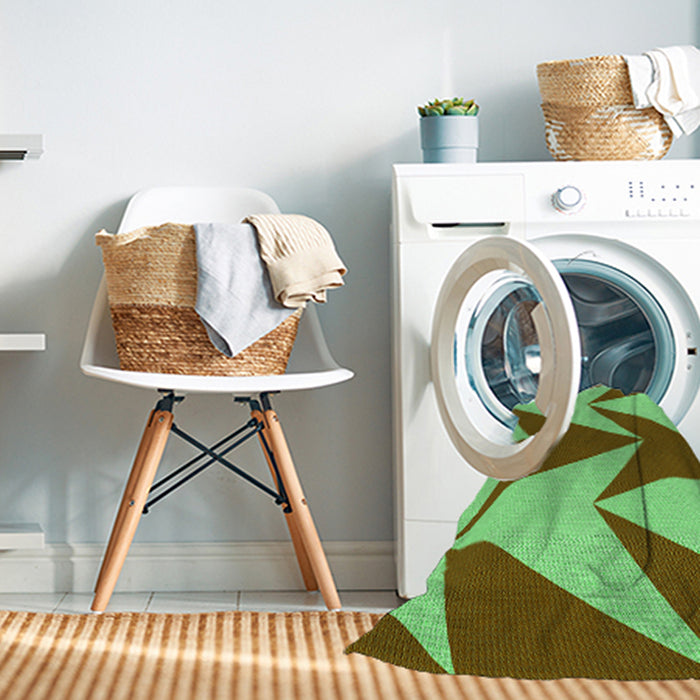 Machine Washable Transitional Dark Bronze Brown Rug in a Washing Machine, wshpat251grn