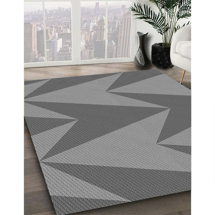 Patterned Ash Gray Rug in Family Room, pat251gry
