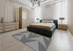 Patterned Ash Gray Rug in a Bedroom, pat251gry