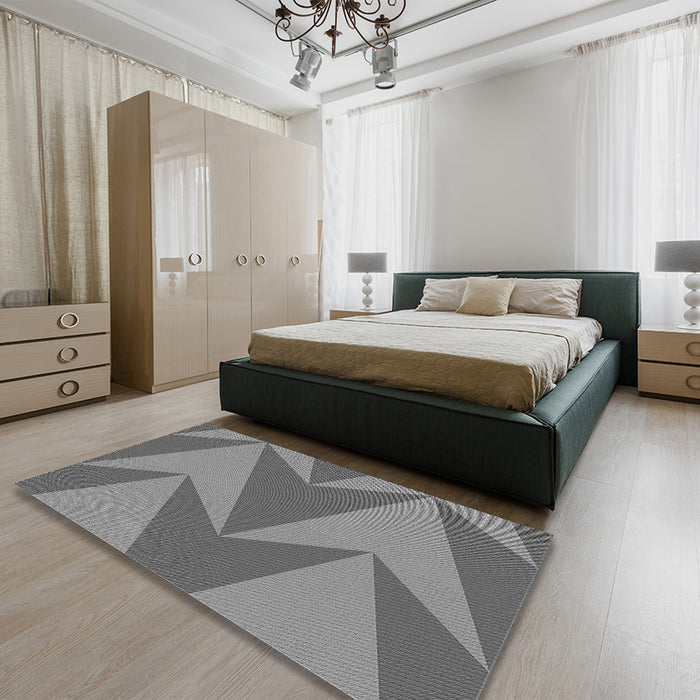 Patterned Ash Gray Rug in a Bedroom, pat251gry