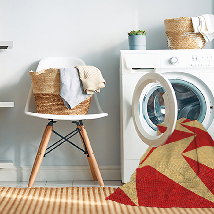 Machine Washable Transitional Saffron Yellow Rug in a Washing Machine, wshpat251org