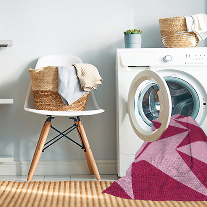 Machine Washable Transitional Pastel Purple Pink Rug in a Washing Machine, wshpat251pur