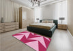 Round Machine Washable Transitional Pastel Purple Pink Rug in a Office, wshpat251pur