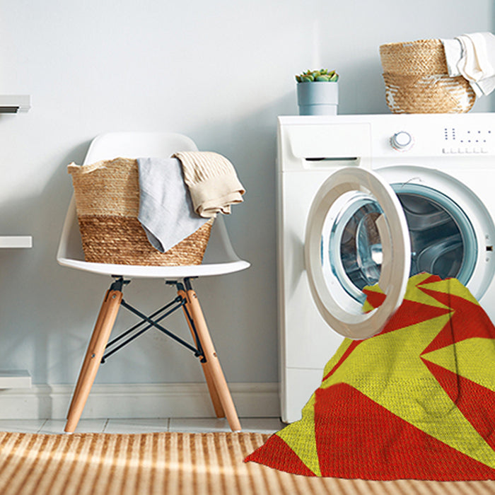 Machine Washable Transitional Golden Yellow Rug in a Washing Machine, wshpat251yw