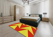 Patterned Golden Yellow Rug in a Bedroom, pat251yw