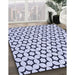 Patterned Lavender Blue Rug in Family Room, pat2510blu