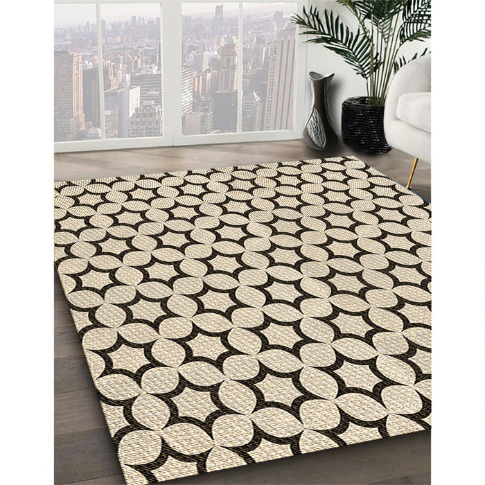 Machine Washable Transitional Wheat Beige Rug in a Family Room, wshpat2510brn