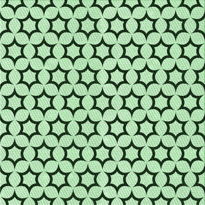 Round Patterned Mint Green Rug, pat2510grn