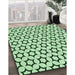 Patterned Mint Green Rug in Family Room, pat2510grn