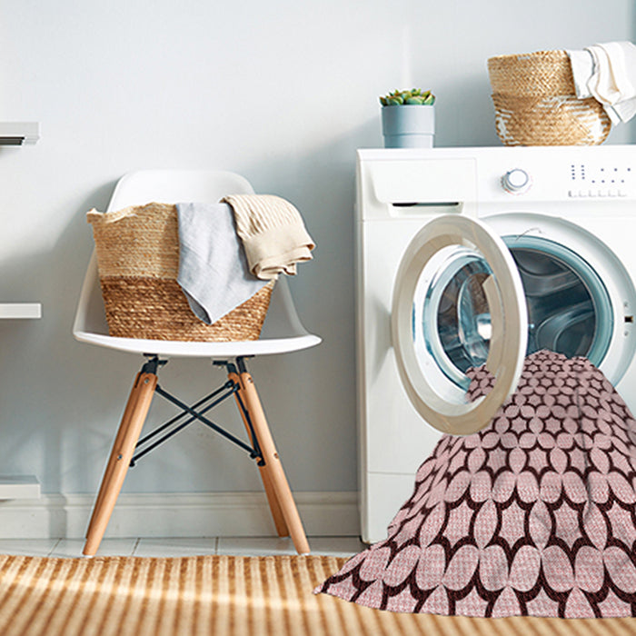 Machine Washable Transitional Light Rose Pink Rug in a Washing Machine, wshpat2510rd