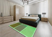 Patterned Fern Green Rug in a Bedroom, pat2511grn