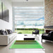 Square Patterned Fern Green Rug in a Living Room, pat2511grn