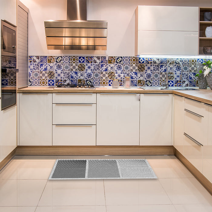 Patterned Silver Gray Rug in a Kitchen, pat2511gry