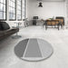 Round Patterned Silver Gray Rug in a Office, pat2511gry