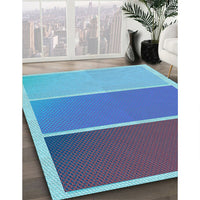 Patterned Deep Periwinkle Purple Rug, pat2511lblu