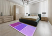 Patterned Bright Lilac Purple Rug in a Bedroom, pat2511pur