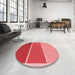 Round Patterned Red Rug in a Office, pat2511rd