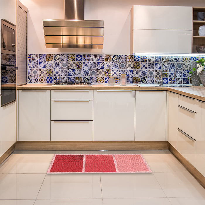 Patterned Red Rug in a Kitchen, pat2511rd