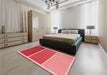 Patterned Red Rug in a Bedroom, pat2511rd