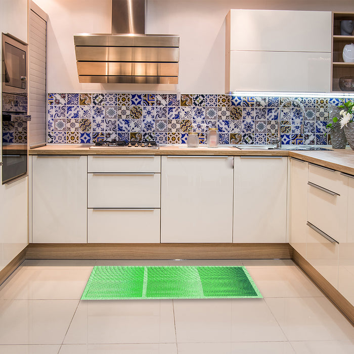 Patterned Neon Green Rug in a Kitchen, pat2512grn