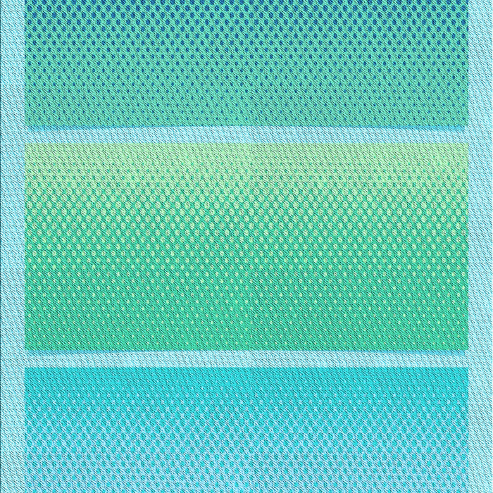 Patterned Dark Turquoise Green Rug, pat2512lblu